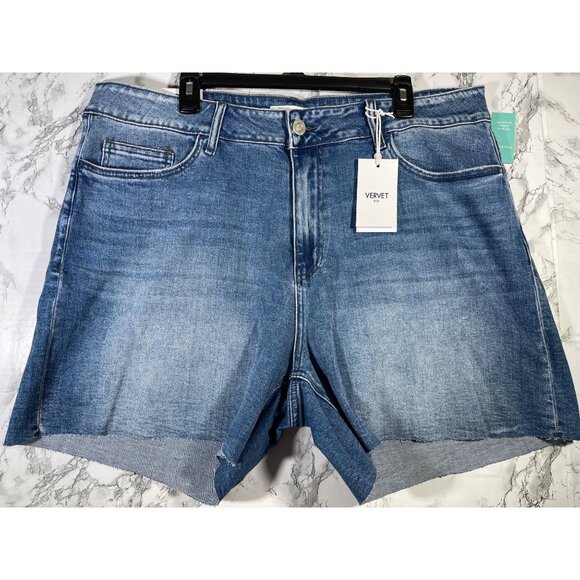 Vervet Blue Womens Size 22W Cortney Stretch Mom Shorts - Picture 1 of 5
